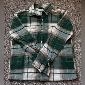 Abercrombie Kids Green and Tan Plaid Shirt